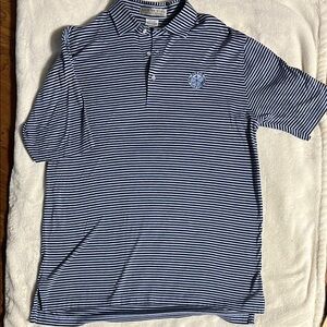 Men's Striped Polo gold  Shirt - Blue by Martin 
Pete Dye Golf Club